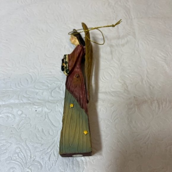 Christmas Angel Holding Lantern Stars Tree Reindeer Statue Tree Ornament 5.5" - Picture 4 of 6